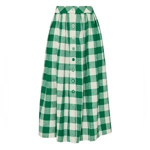 Hunter Bell Eva Skirt in Green Check NWT